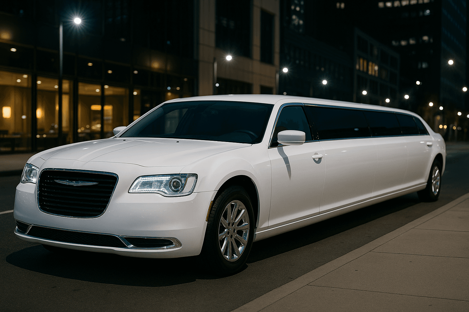10 Passenger White Chrysler 300 Limo