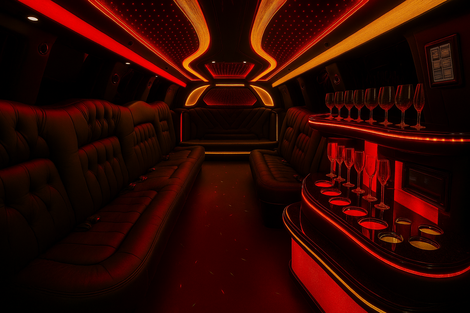 12 Passenger Limo Interior